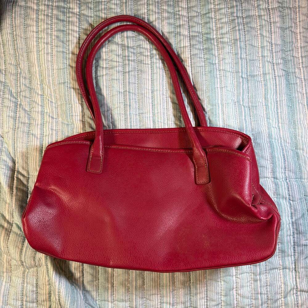 Croft & Barrow Red Leather Shoulder Bag Purse